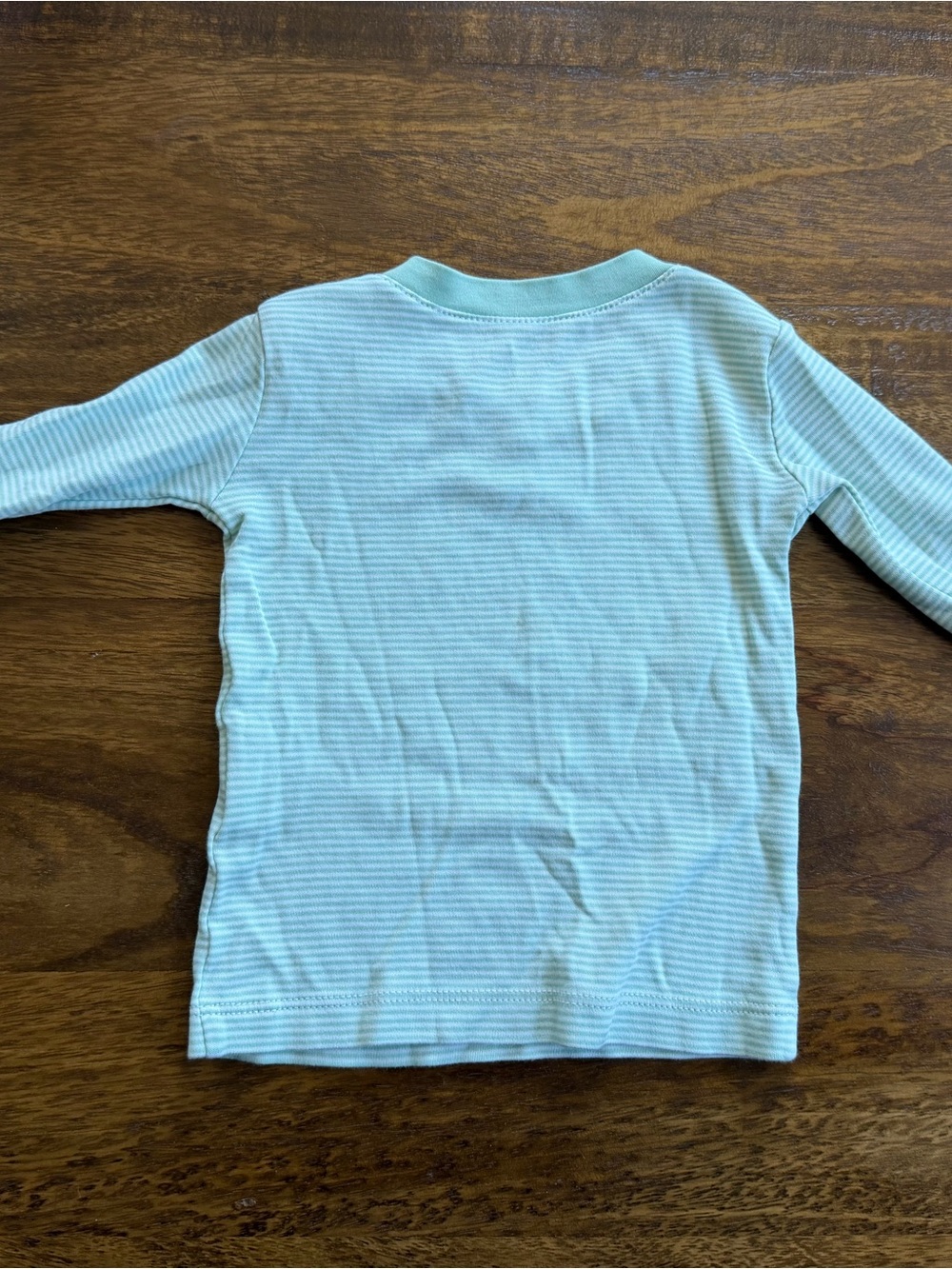 Lake Mint Stripe Kids Pajama Set - Long Sleeve Top & Pants - Picture 4 of 5
